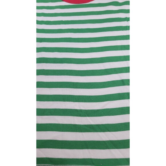 Hanna Andersson Green and White Striped Pajama Top with Red Accents - Picture 2 of 4